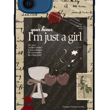 I am just a girl iPhone 12 Glass Case