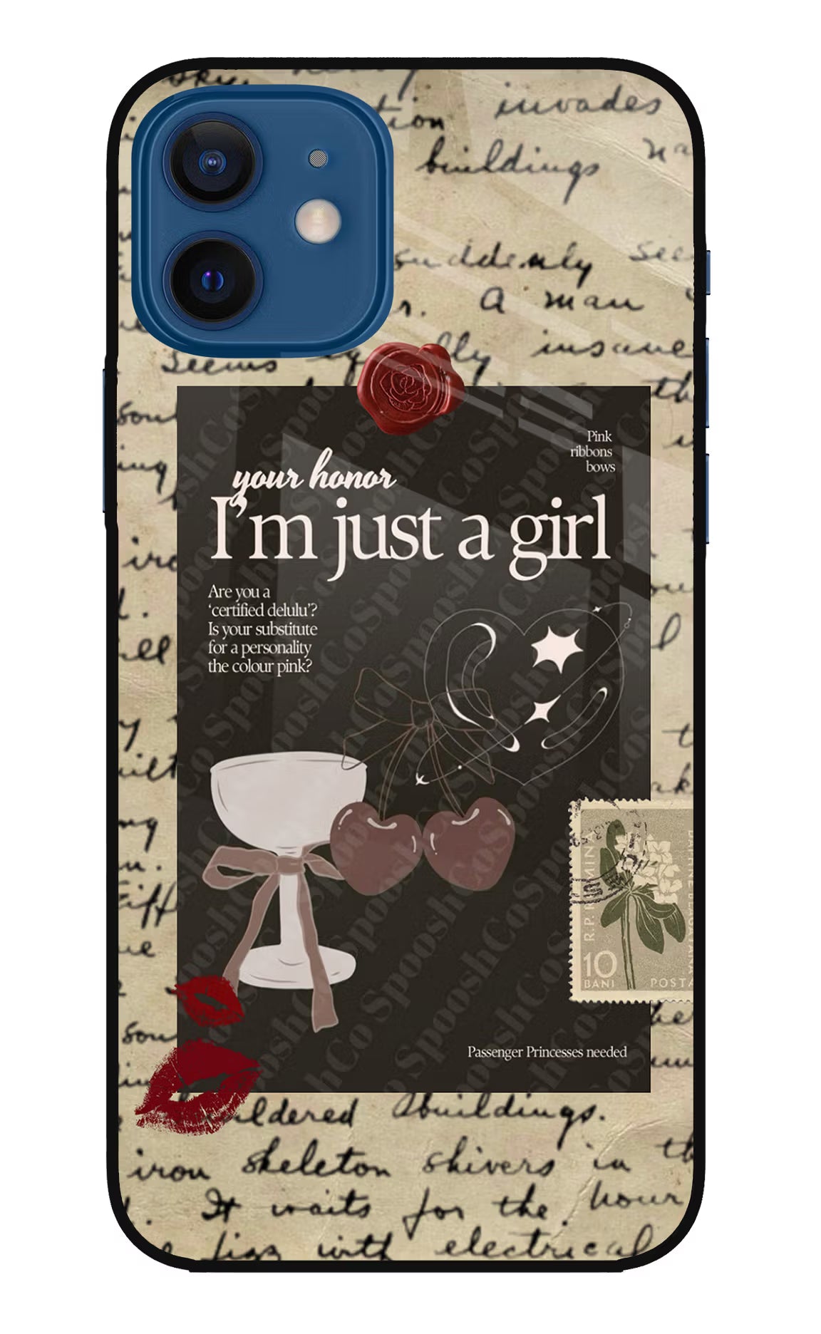 I am just a girl iPhone 12 Glass Case Back Cover by Casekaro