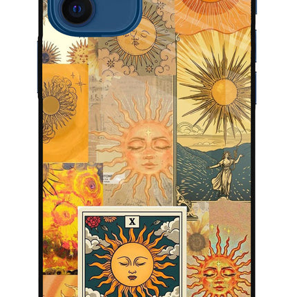 Sun iPhone 12 Glass Case Back Cover by Casekaro