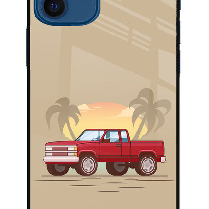 Desert Classic Drive iPhone 12 Glass Case Back Cover by Casekaro