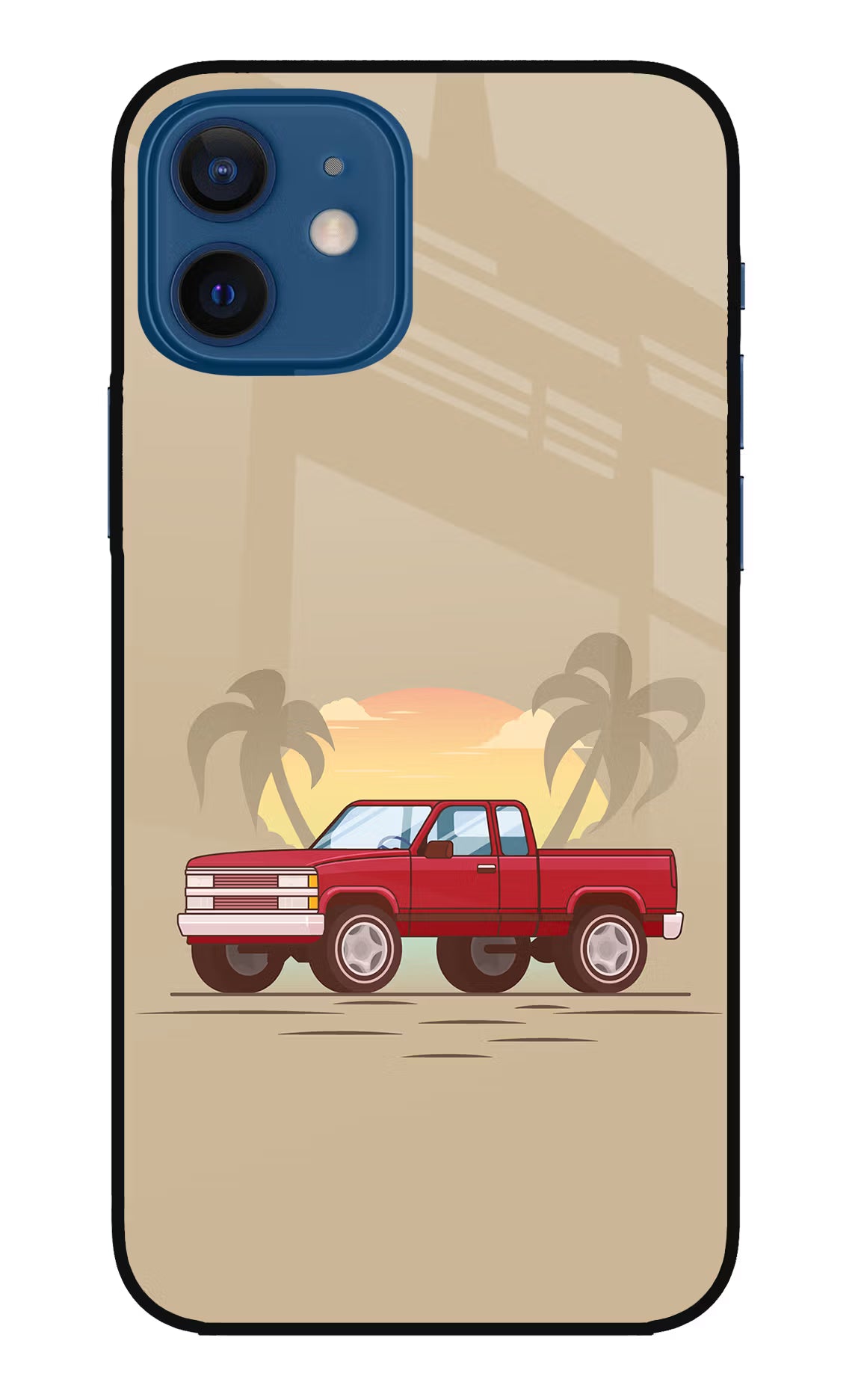 Desert Classic Drive iPhone 12 Glass Case Back Cover by Casekaro