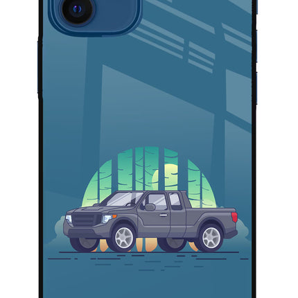 Retro Garage Vibe iPhone 12 Glass Case Back Cover by Casekaro