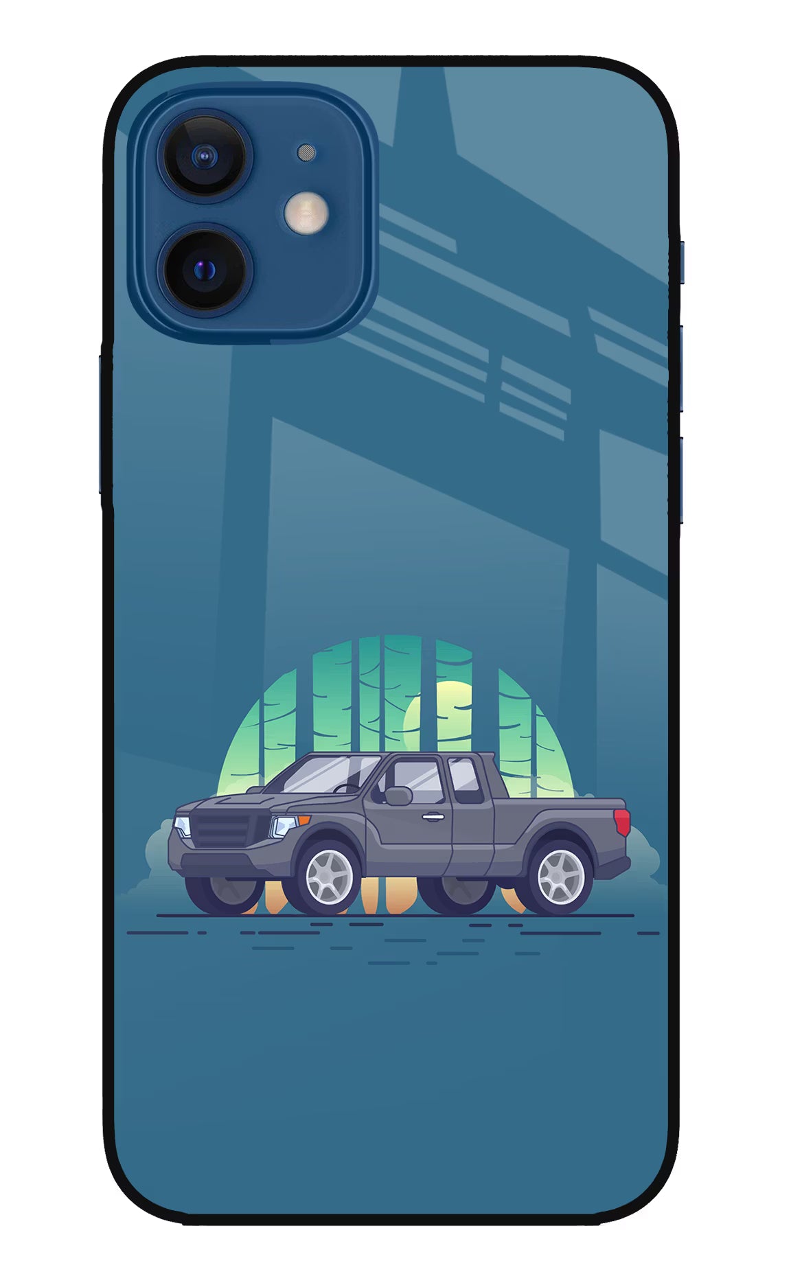 Retro Garage Vibe iPhone 12 Glass Case Back Cover by Casekaro