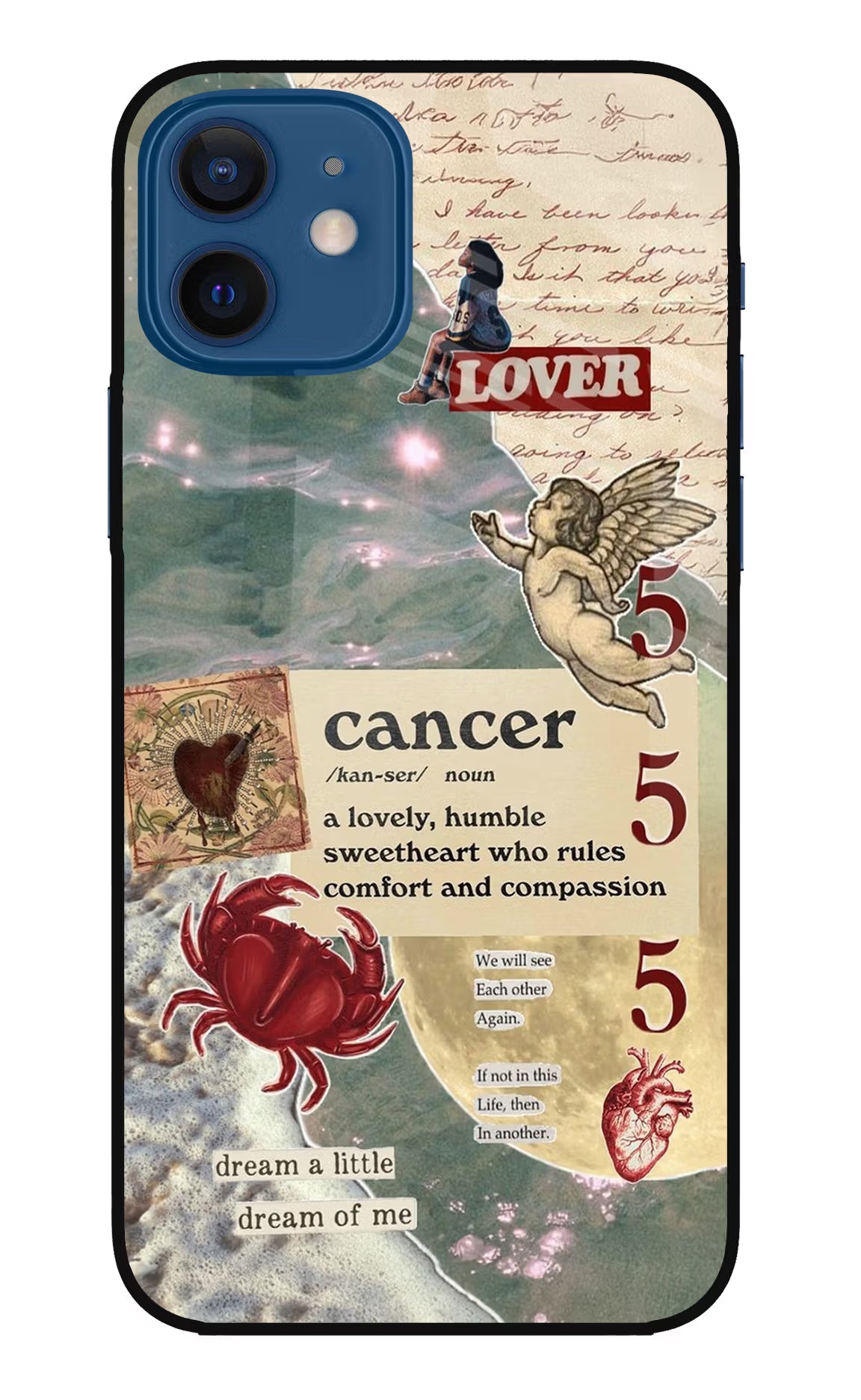 Cancer Zodiac iPhone 12 Glass Case Back Cover by Casekaro