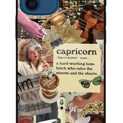 Capricorn Zodiac iPhone 12 Glass Case Back Cover by Casekaro