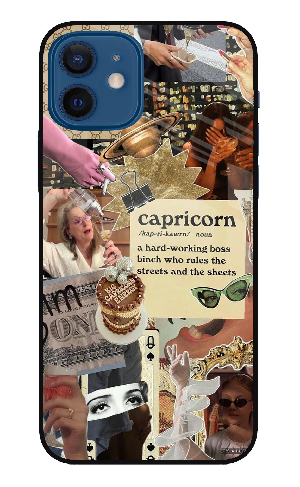 Capricorn Zodiac iPhone 12 Glass Case Back Cover by Casekaro