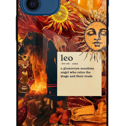 Leo Zodiac iPhone 12 Glass Case Back Cover by Casekaro