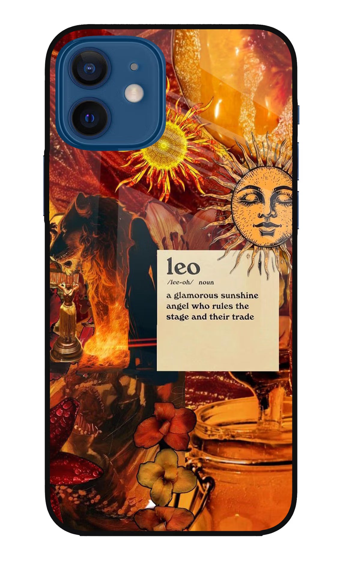 Leo Zodiac iPhone 12 Glass Case Back Cover by Casekaro