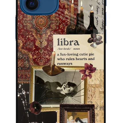 Libra Zodiac iPhone 12 Glass Case Back Cover by Casekaro