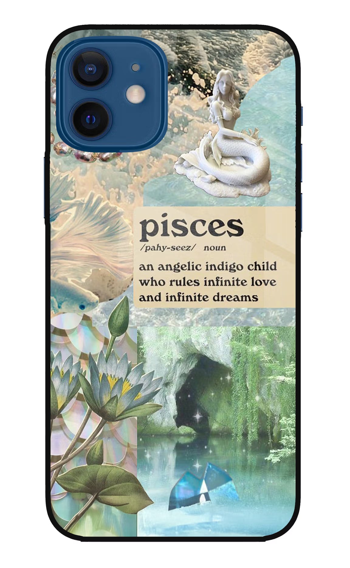 Pisces Zodiac iPhone 12 Glass Case Back Cover by Casekaro