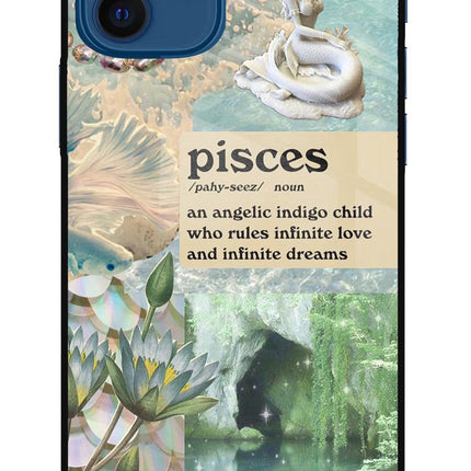 Pisces Zodiac iPhone 12 Glass Case Back Cover by Casekaro