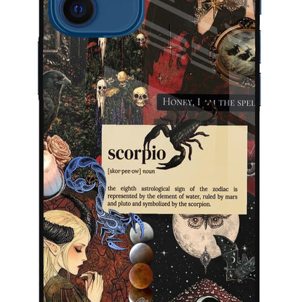 Scorpio Zodiac iPhone 12 Glass Case Back Cover by Casekaro