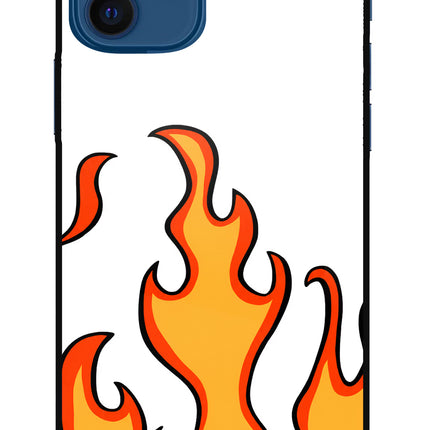 Fired Up – White iPhone 12 Glass Case Back Cover by Casekaro