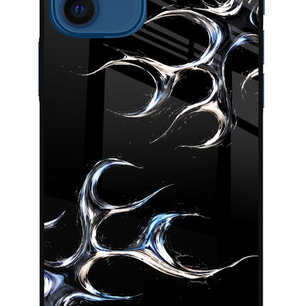 Chrome Tribal iPhone 12 Glass Case Back Cover by Casekaro