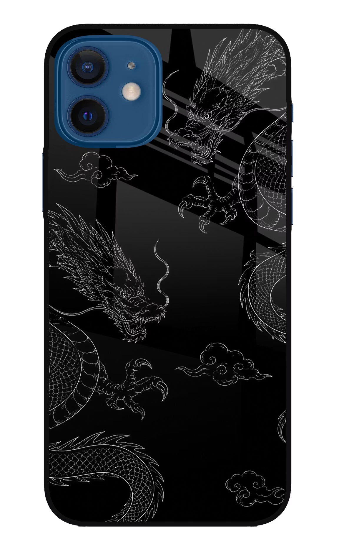 Twin Dragons iPhone 12 Glass Case Back Cover by Casekaro