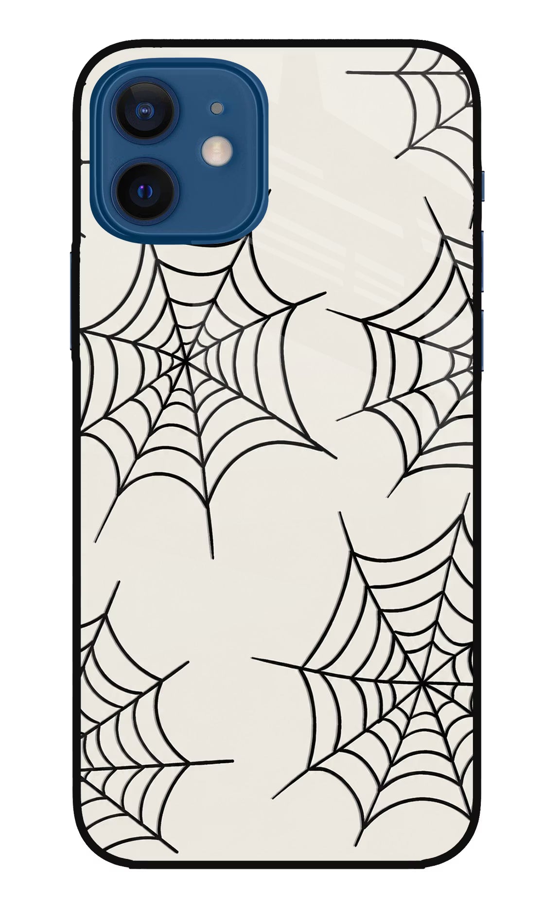 Spider Web iPhone 12 Glass Case Back Cover by Casekaro