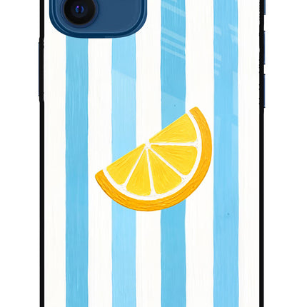 Summer Lemon iPhone 12 Glass Case Back Cover by Casekaro