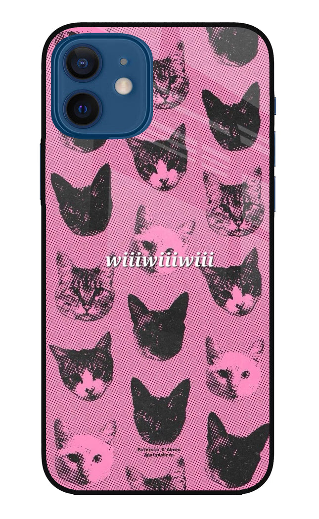 Pink Cats iPhone 12 Glass Case