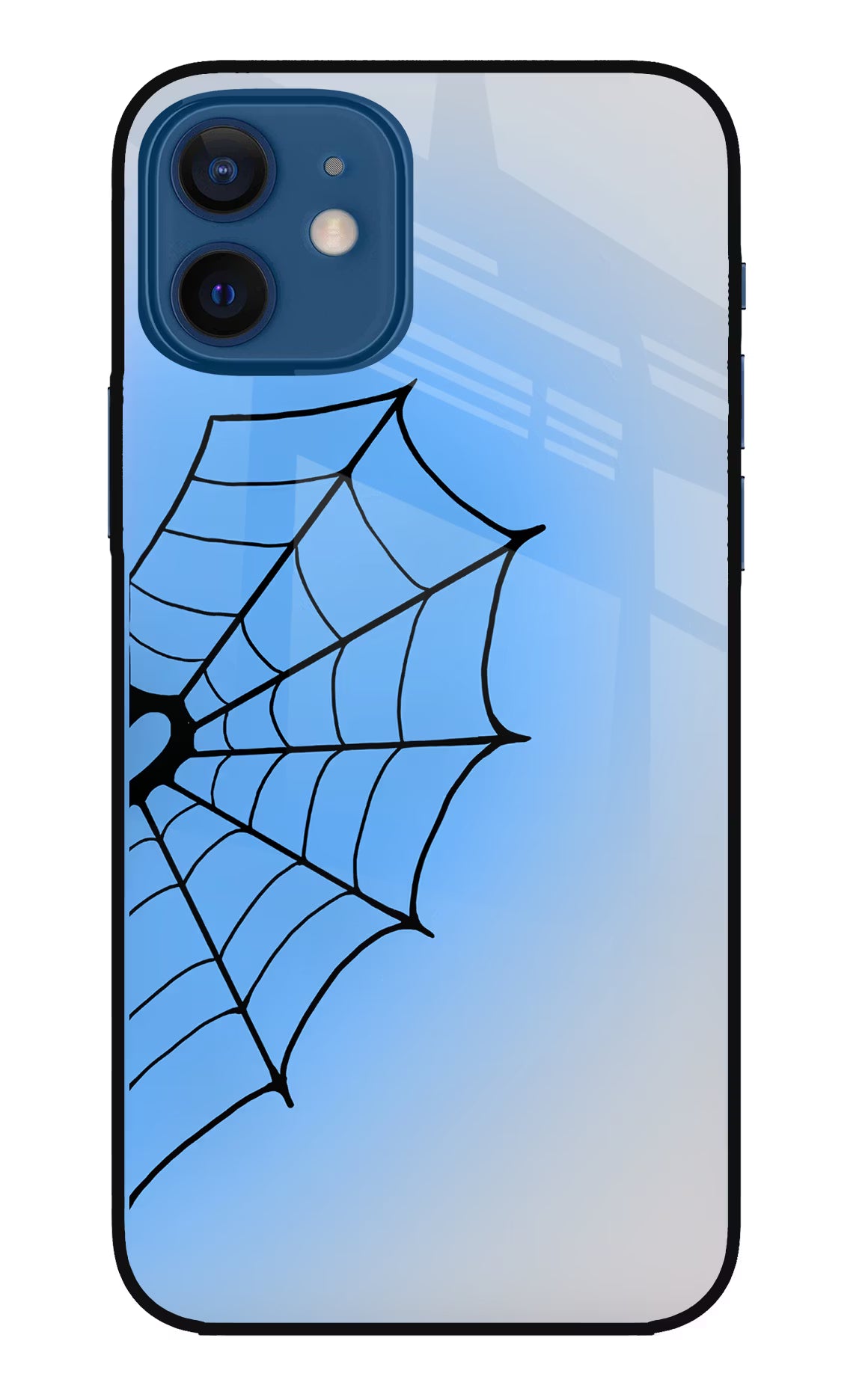 Blue Web iPhone 12 Glass Case