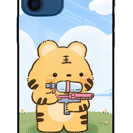 Tiger Treat iPhone 12 Glass Case Back Cover by Casekaro
