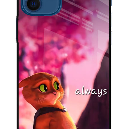 Always Cat iPhone 12 Glass Case