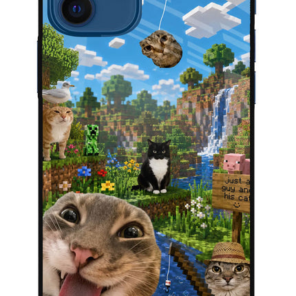 Minecraft Cat Chaos iPhone 12 Glass Case