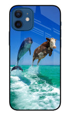 Dolphin vs Cow iPhone 12 Glass Case