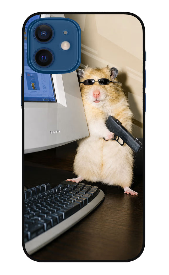 Hacker Hamster iPhone 12 Glass Case