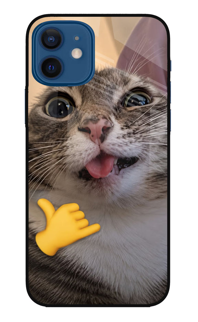 Silly Cat Call iPhone 12 Glass Case
