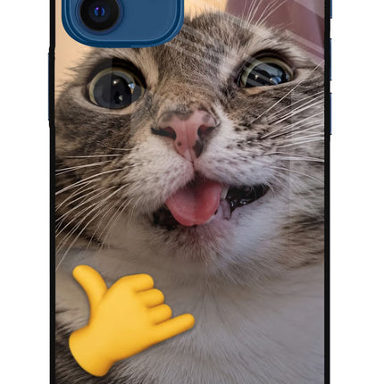 Silly Cat Call iPhone 12 Glass Case Back Cover by Casekaro