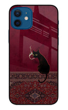 Midnight Cat iPhone 12 Glass Case