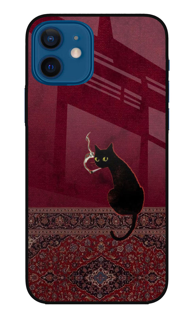 Midnight Cat iPhone 12 Glass Case