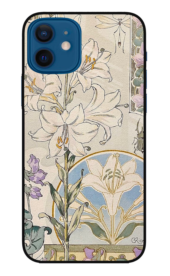 White Lily iPhone 12 Glass Case