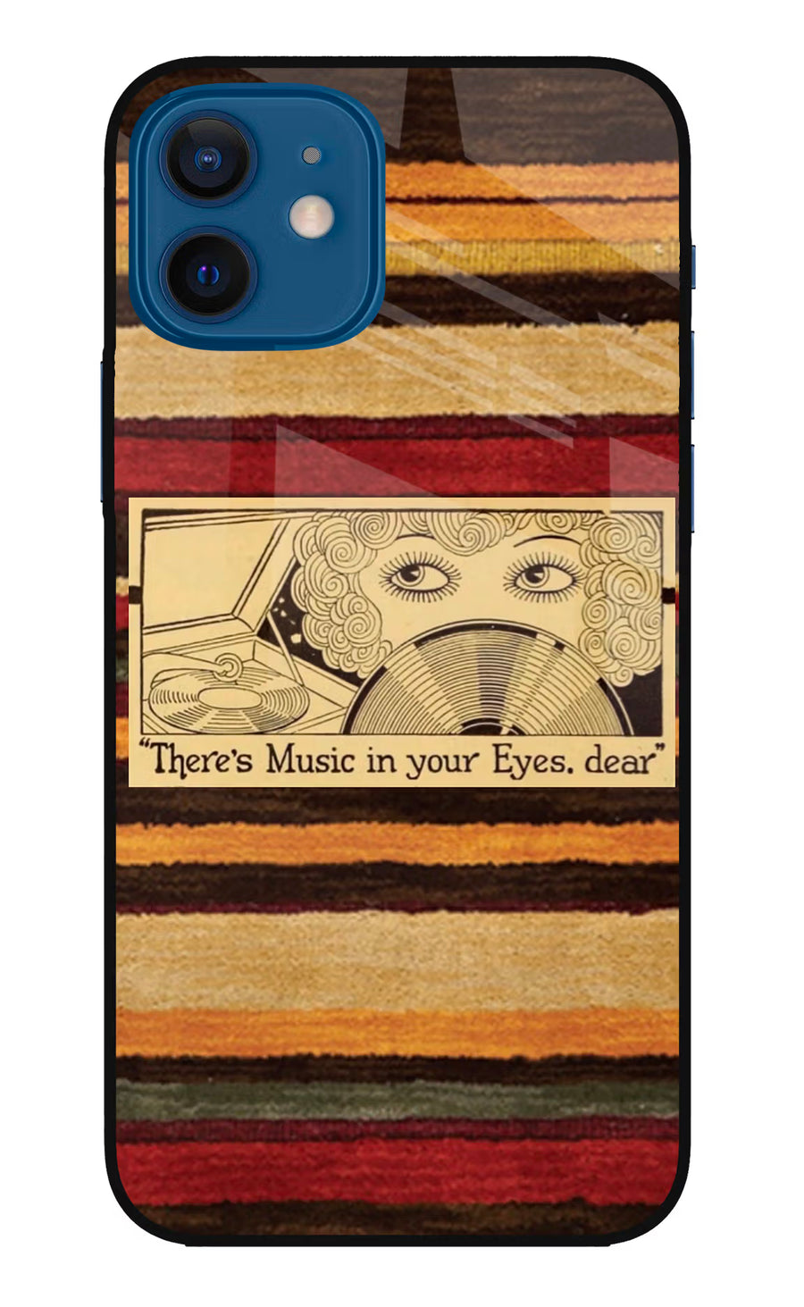 Vinyl Stripes iPhone 12 Back Cover, Glass case