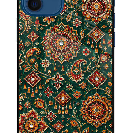Green Pataka iPhone 12 Glass Case