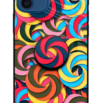 Spiral Pattern iPhone 12 Pop Case by Casekaro