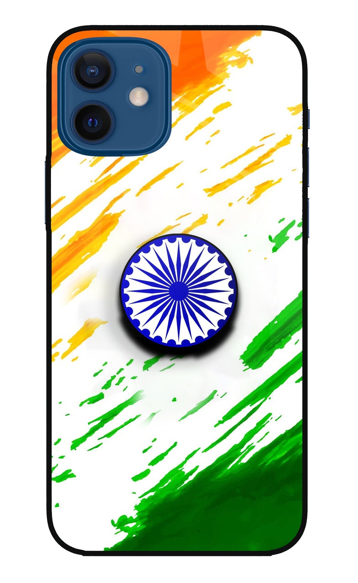 Indian Flag Ashoka Chakra iPhone 12 Glass Case