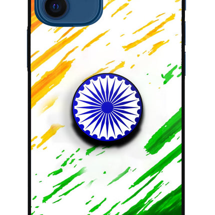 Indian Flag Ashoka Chakra iPhone 12 Pop Case by Casekaro