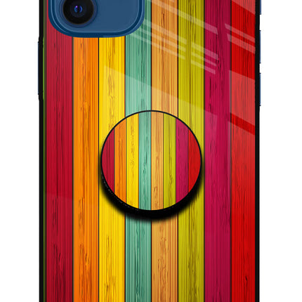Multicolor Wooden iPhone 12 Pop Case by Casekaro
