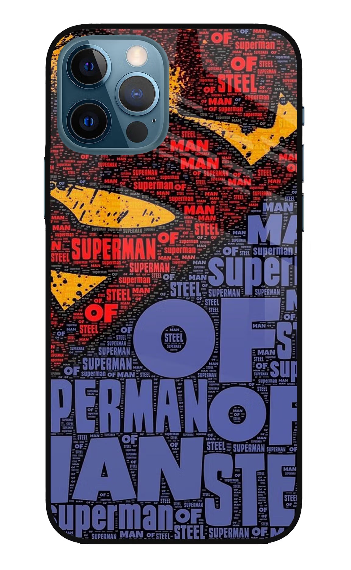 Superman iPhone 12 Pro Glass Case Back Cover by Casekaro
