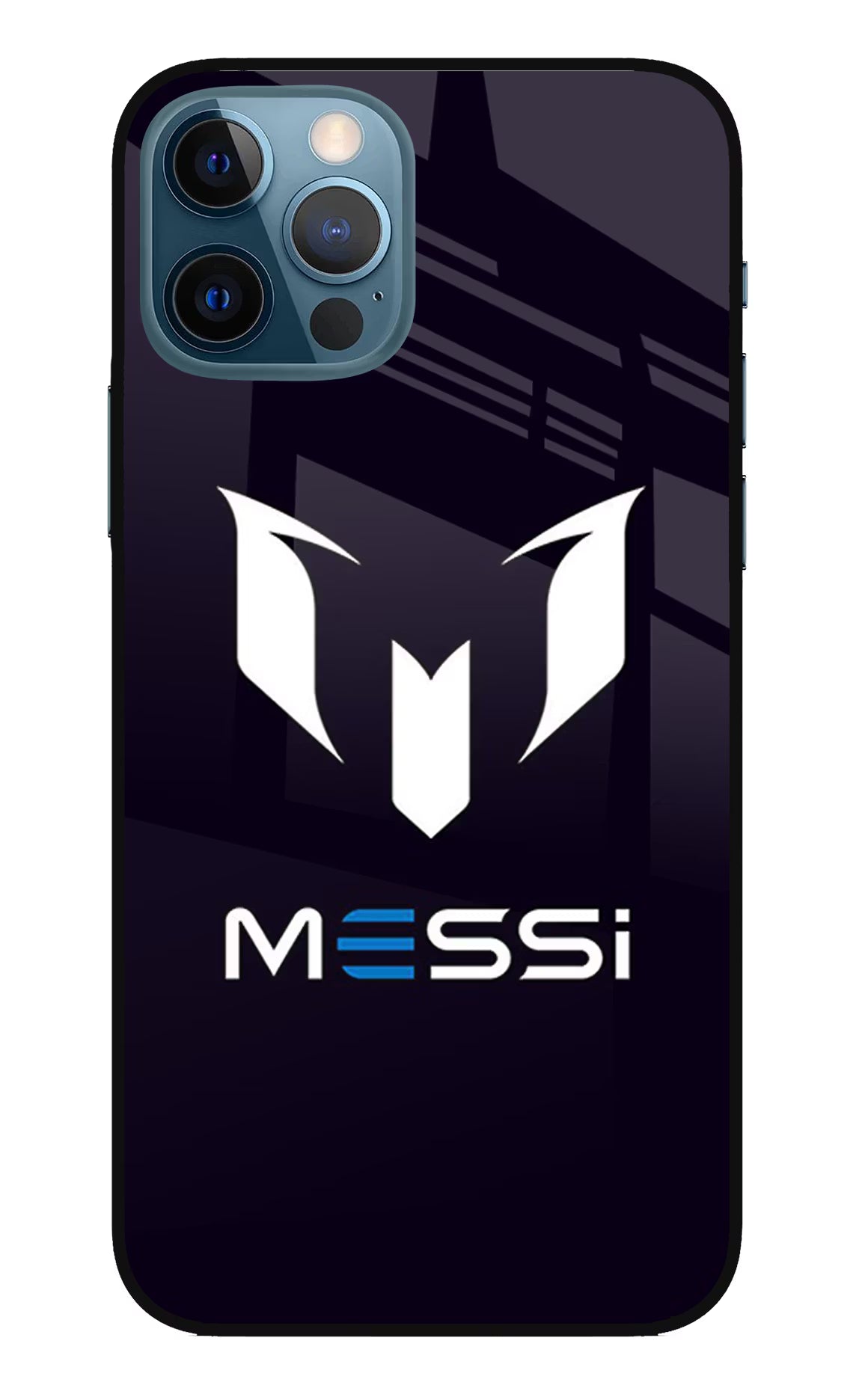 Messi Logo iPhone 12 Pro Glass Case Back Cover by Casekaro
