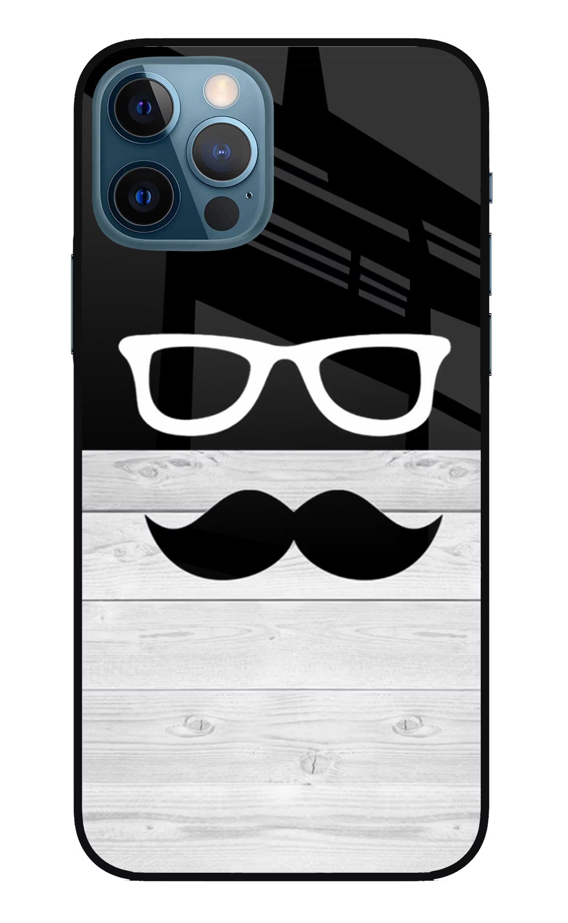 Mustache iPhone 12 Pro Glass Case Back Cover by Casekaro