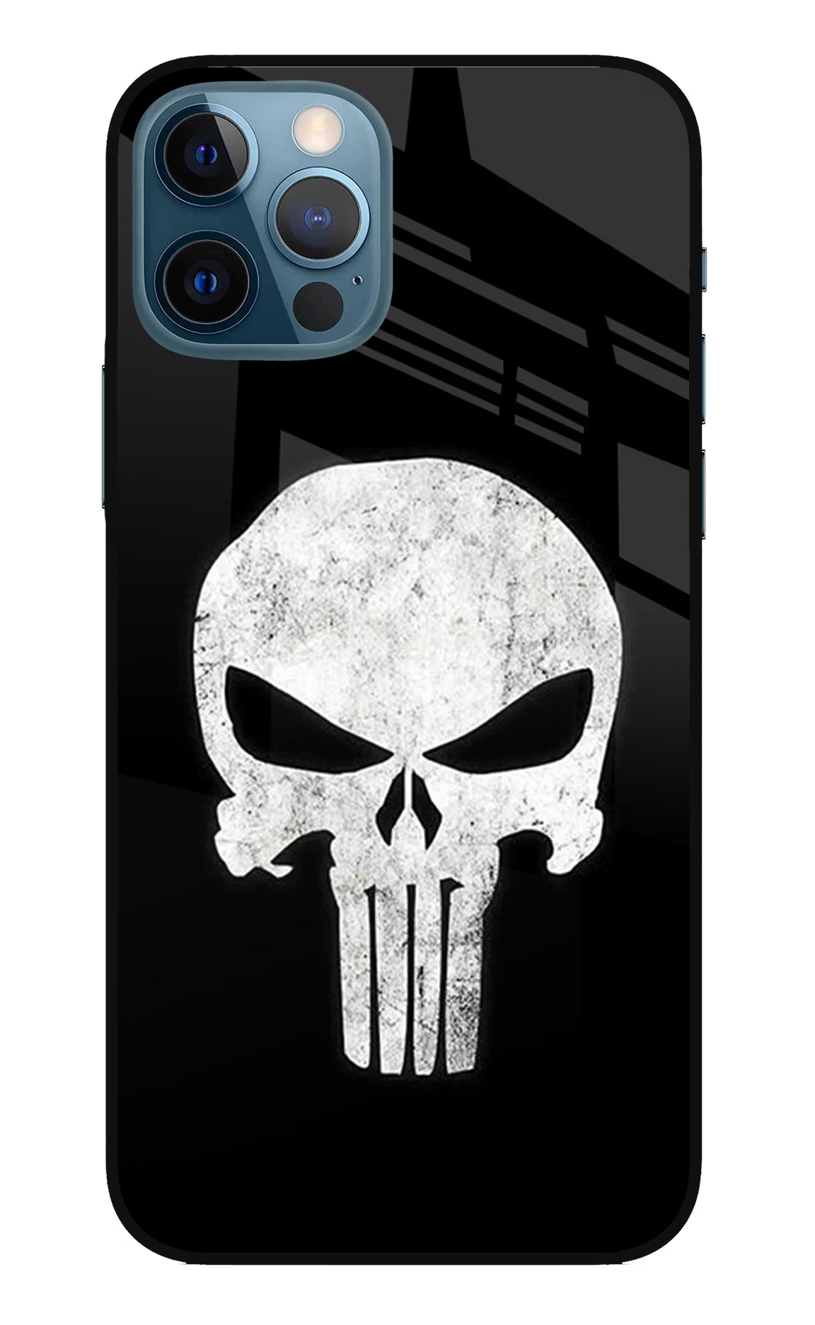 Punisher Skull iPhone 12 Pro Glass Case Back Cover by Casekaro