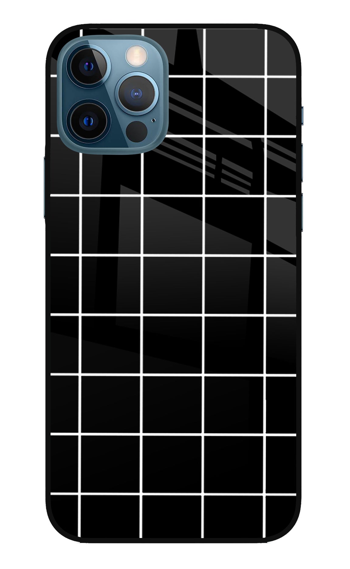White Grid iPhone 12 Pro Back Cover