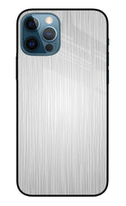 Wooden Grey Texture iPhone 12 Pro Glass Case Back Cover by Casekaro