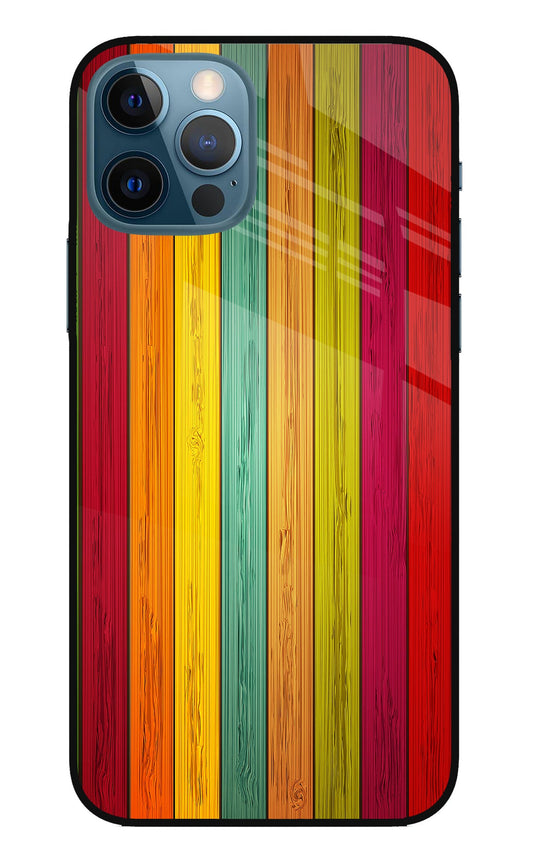 Multicolor Wooden iPhone 12 Pro Glass Case