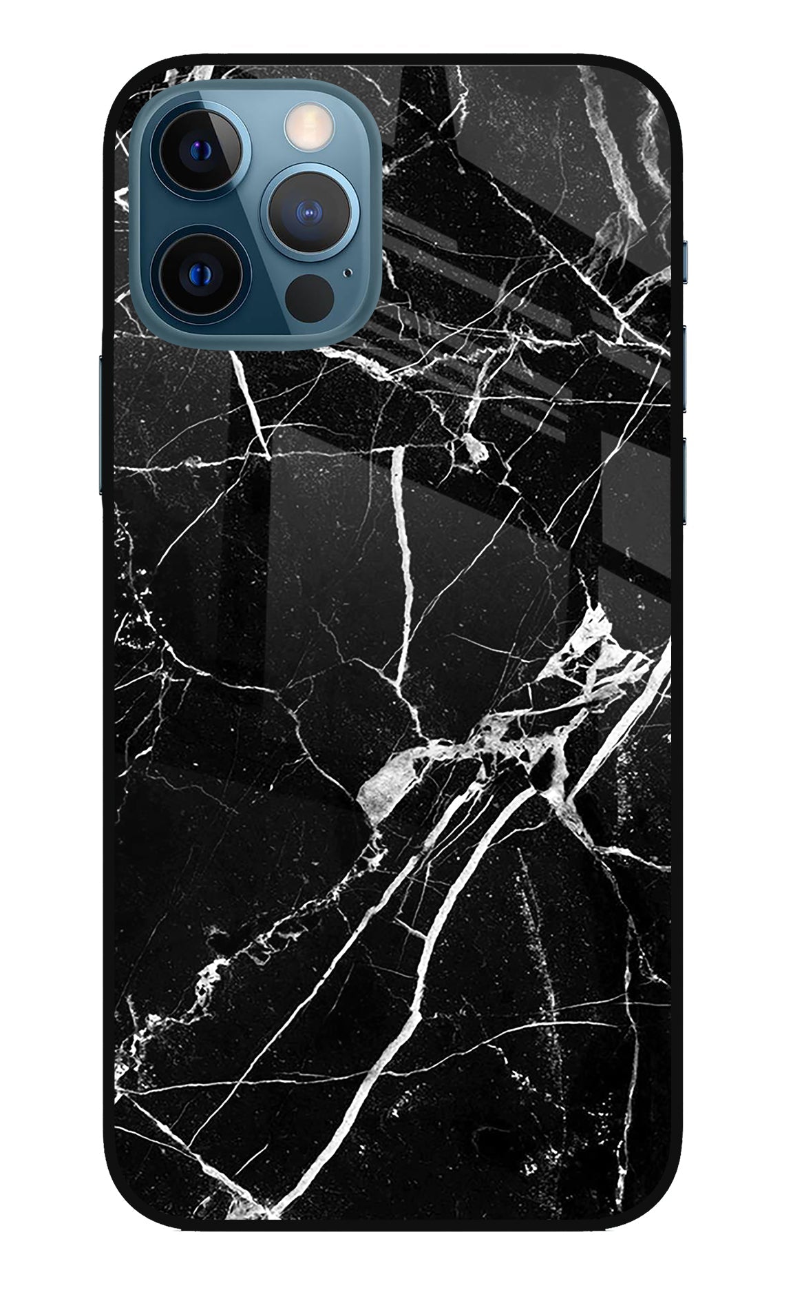 Black Marble Pattern iPhone 12 Pro Back Cover