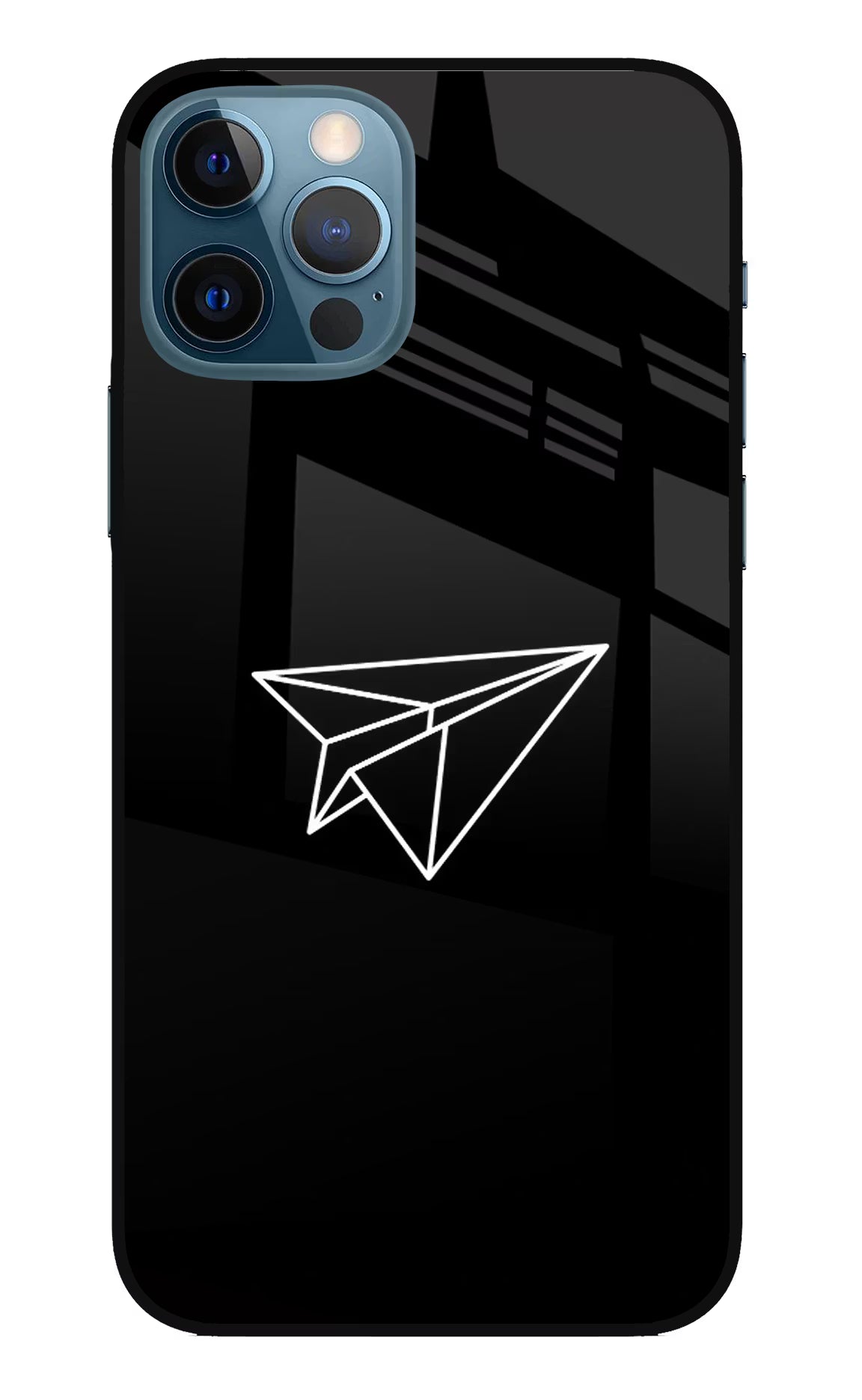 Paper Plane White iPhone 12 Pro Glass Case Back Cover by Casekaro