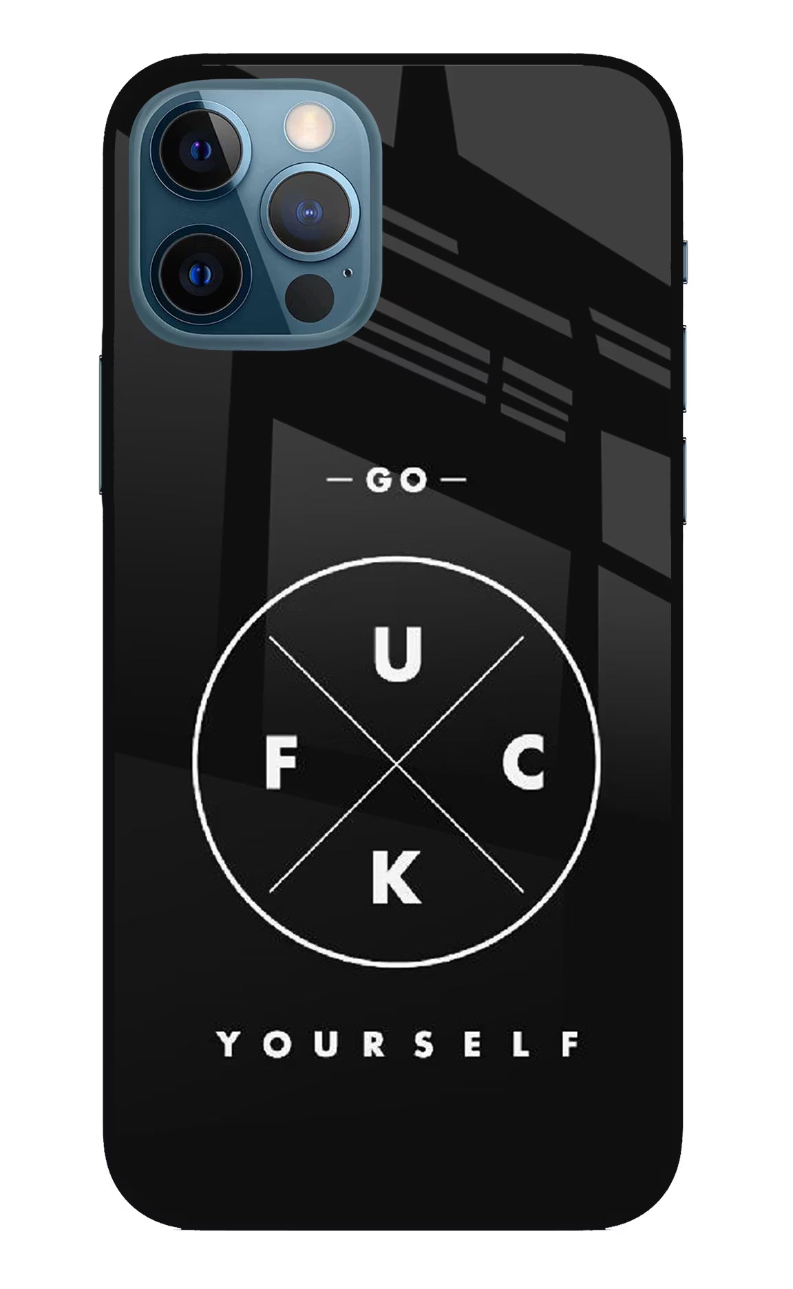 Go Fuck Yourself iPhone 12 Pro Glass Case Back Cover by Casekaro