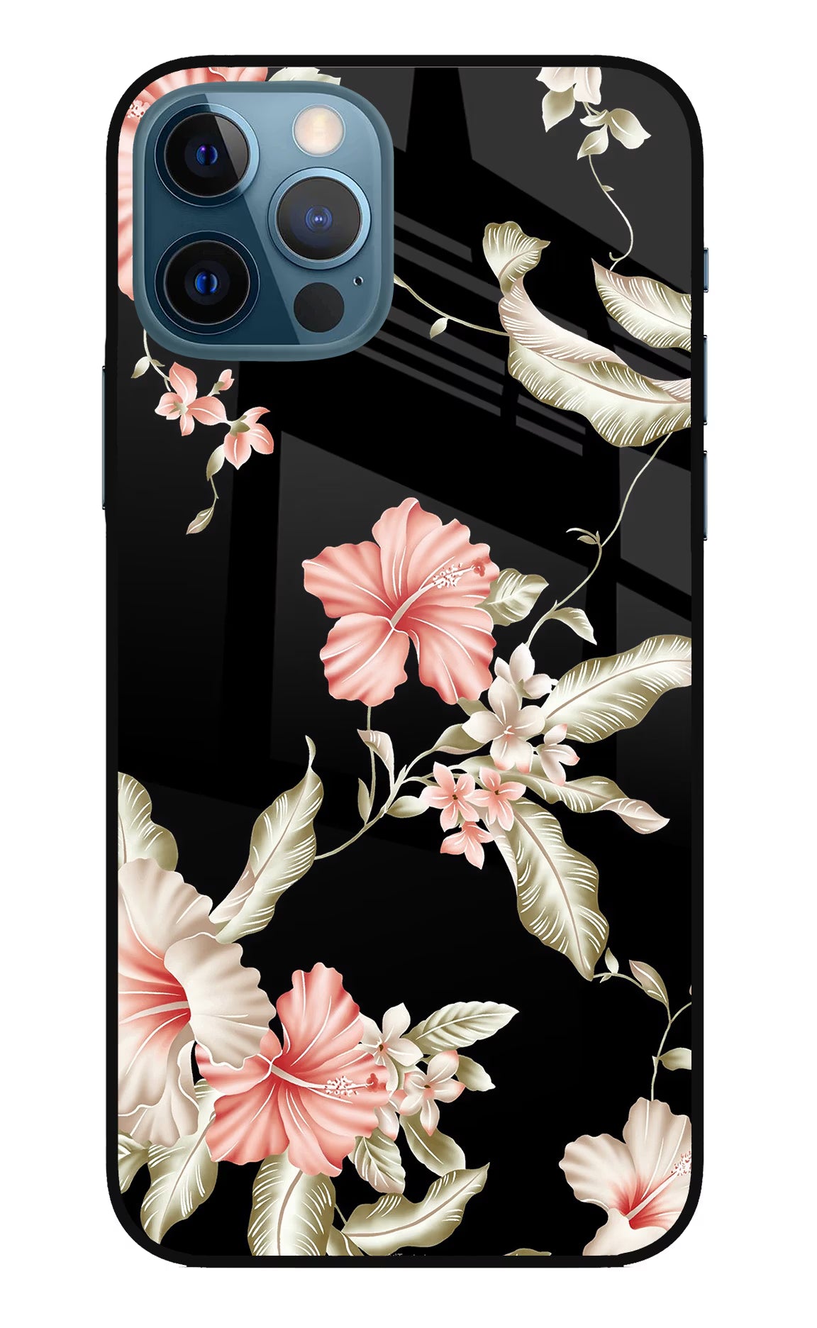 Flowers iPhone 12 Pro Glass Case Back Cover by Casekaro